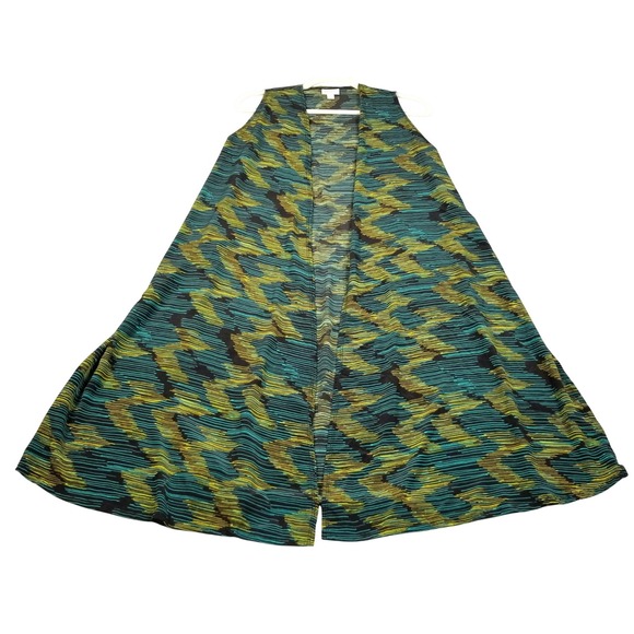 LuLaRoe Jackets & Blazers - LuLaRoe Joy Vest Women S Small Green Yellow Zig Zag Abstract Sleeveless Duster
